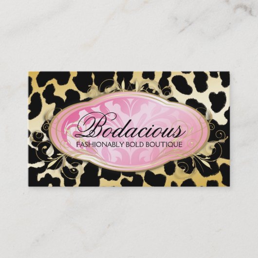 311 Bodacious Boutique Golden Leopard Spots Visitekaartje (Voorkant)