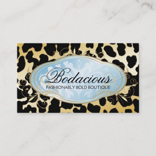 311 Bodacious Boutique Golden Leopard Spots Visitekaartje (Voorkant)