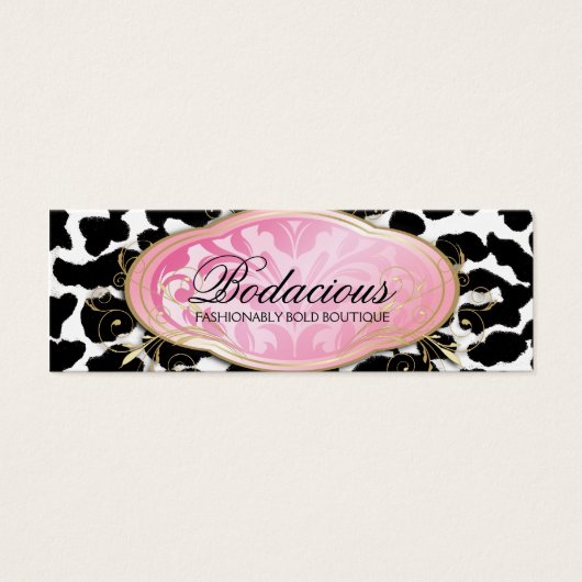 311 Bodacious Boutique Leopard Hang Label Mini Visitekaartjes (Voorkant)
