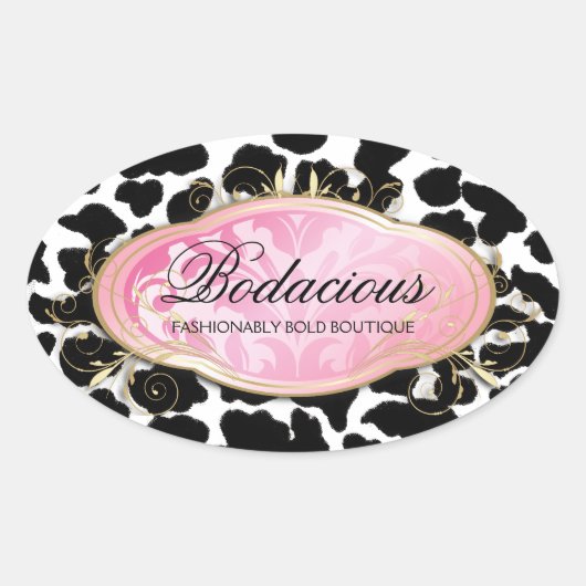 311 Bodacious Boutique luipaard Spots Ovale Sticker (Voorkant)