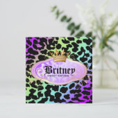 311 Bodacious Leopard Damask Amethyst Rainbow Kaart (Staand voorkant)