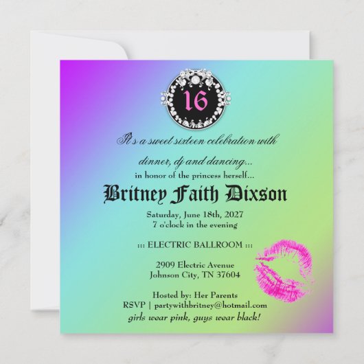 311 Bodacious Leopard Damask Amethyst Rainbow Kaart (Achterkant)