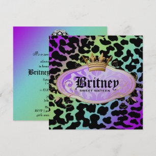 311 Bodacious Leopard Damask Amethyst Rainbow Kaart