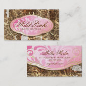 311 Bodacious Pink Rustic Leopard Visitekaartje (Voorkant / Achterkant)