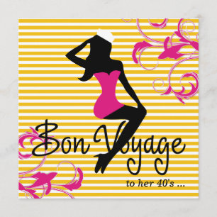 311 Bon Voyage Silhouette Nautical Theme Roze Kaart