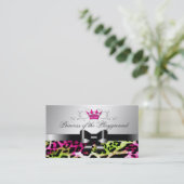311 Bow-licious Hot Limoen Roze luipaard Visitekaartje (Staand voorkant)