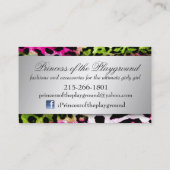 311 Bow-licious Hot Limoen Roze luipaard Visitekaartje (Achterkant)