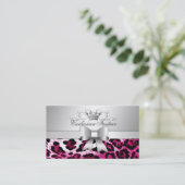 311 Bow-licious Hot Pink-luipaard Visitekaartje (Staand voorkant)