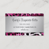 311 Bow-licious Hot Pink-luipaard Visitekaartje (Achterkant)