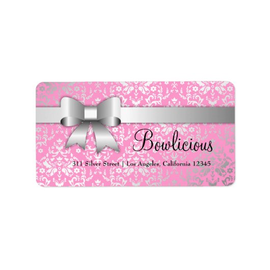 311 Bow-Licious Silver Label Dazzling Damask Roze (Voorkant)