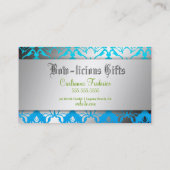 311-Bow-licious Tropical Blue Damask Visitekaartje (Achterkant)