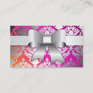 311-Bow-licious Wild Sunset Damask Visitekaartje