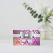 311-Bow-licious Wild Sunset Damask Visitekaartje (Staand voorkant)