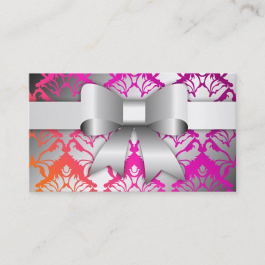 311-Bow-licious Wild Sunset Damask Visitekaartje (Voorkant)