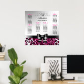 311 Bowlicious Hot Pink Leopard Seating Chart Poster (Thuiskantoor)