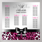 311 Bowlicious Hot Pink Leopard Seating Chart Poster (Voorkant)