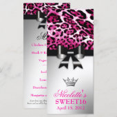 311 Bowlicious Hot Pink-luipaard Menu (Voorkant / Achterkant)