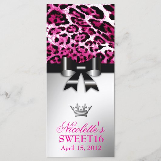 311 Bowlicious Hot Pink-luipaard Menu (Voorkant)