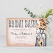 311 Bridal Bash Pin Up Girl Sparkle Kaart (Staand voorkant)