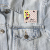 311-BRIDAL PARTIJSPELD INTERCHANGEABLE HAAR VIERKANTE BUTTON 5,1 CM (In situ)