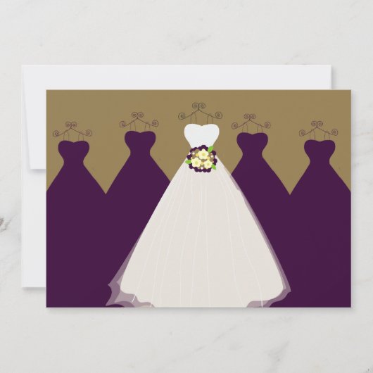 311 Bridal Party Eggplant & Gold Kaart (Voorkant)