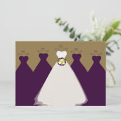 311 Bridal Party Eggplant & Gold Kaart (Staand voorkant)