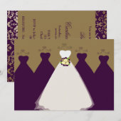 311 Bridal Party Eggplant & Gold Kaart (Voorkant / Achterkant)