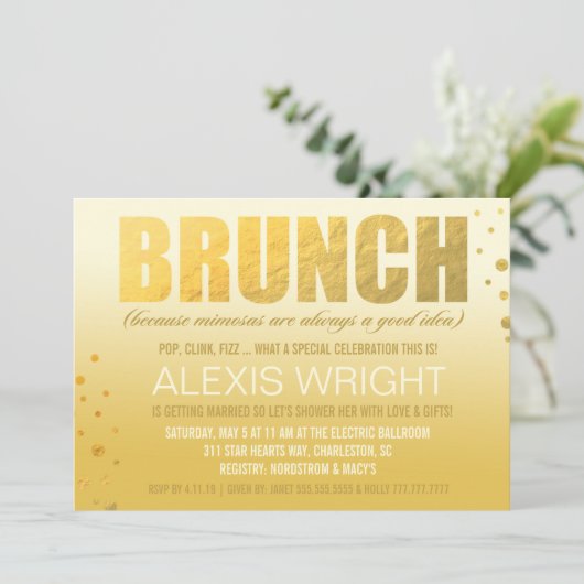 311 Brunch omdat Mimosa Oranje Ombre Kaart (Staand voorkant)