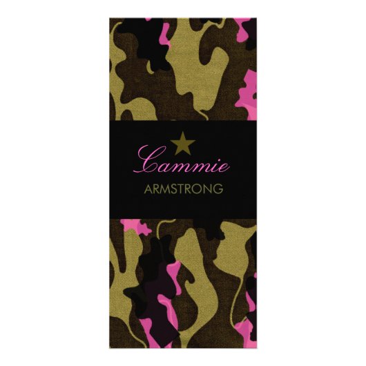 311 Camo Star Pink Reclamekaart (Voorkant)