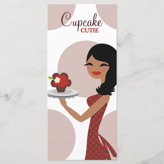 311 Candie de Cupcake Cutie Etnische Rood Bruin Menu (Voorkant)