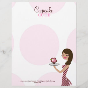 311-Candie the Cupcake Cutie Brunette Gepersonaliseerd Briefhoofd