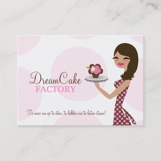 311 Carlie the Cupcake Cutie Brunette BusinessCard Visitekaartje (Voorkant)