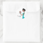 311 Carmella de Cupcake Cutie geschenkdoos blauw Ronde Sticker (Tas)