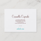 311 Carmella the Cupcake Cutie Gift Box Blue Visitekaartje (Achterkant)