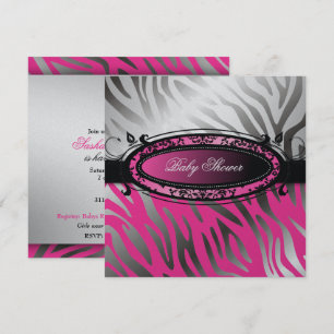 311-C'est Luxueux Hot Momma Pink Zebra Baby Kaart
