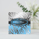 311-C'est Luxueux | Hot Momma Pink Zebra  | Baby Kaart (Staand voorkant)