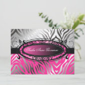 311-C'est Luxueux | Hot-roze Zebra | Zoet 16 Kaart (Staand voorkant)