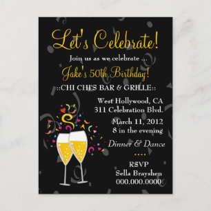 311-CHAMPAGNE-CELEBRATIE UITNODIGING BRIEFKAART