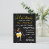 311-CHAMPAGNE FEESTViering Uitnodiging Briefkaart (Staand voorkant)