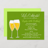 311 CHAMPAGNEVIERING GROEN UITNODIGING BRIEFKAART (Voorkant / Achterkant)