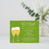 311 CHAMPAGNEVIERING GROEN UITNODIGING BRIEFKAART (Staand voorkant)