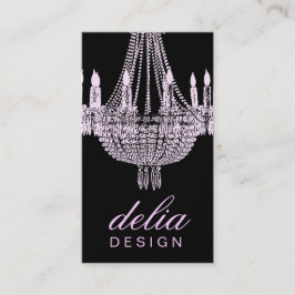 311 Chandelier Chic Pink & Black Pearl Metallic Visitekaartje