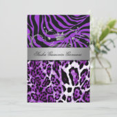 311 Chic Animal Print Metallic Silver Kaart (Staand voorkant)