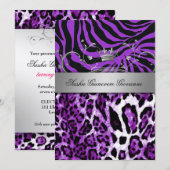 311 Chic Animal Print Metallic Silver Kaart (Voorkant / Achterkant)