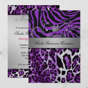 311 Chic Animal Print Metallic Silver Kaart