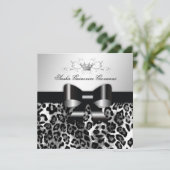 311 - Chic Black Leopard Bow  | Zoet 16 Kaart (Staand voorkant)