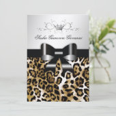 311 Chic Brown Leopard Bow 5x7 | Silver Metallic Kaart (Staand voorkant)
