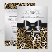 311 Chic Brown Leopard Bow 5x7 | Silver Metallic Kaart (Voorkant / Achterkant)