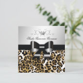 311- Chic Brown Leopard Bow  | Zoet 16 Kaart (Staand voorkant)