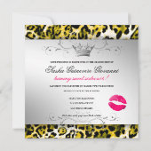 311- Chic Hot Yellow Leopard Bow | Zoet 16 Kaart (Achterkant)